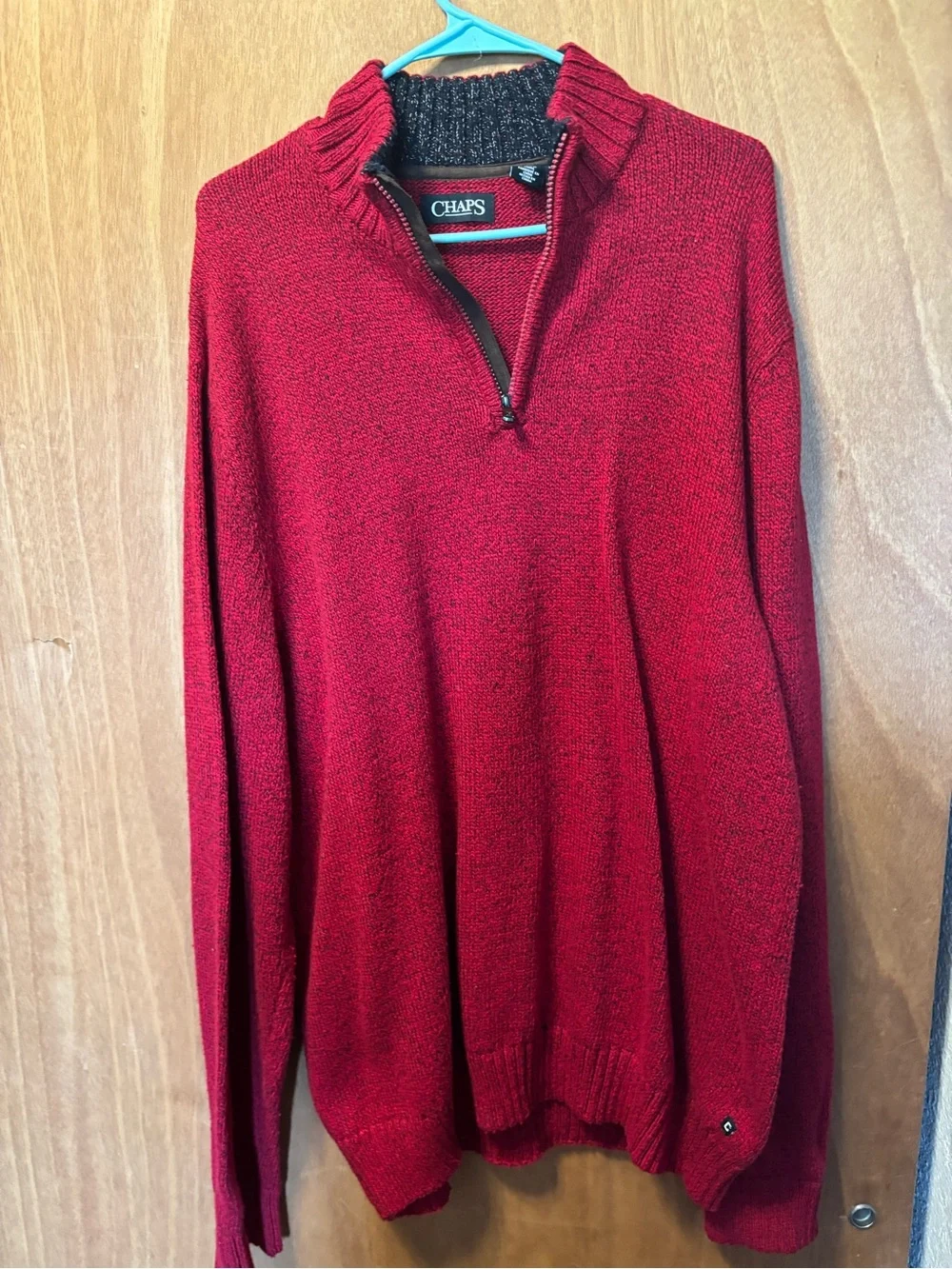Chaps Men’s Red Zip-Up Knit Sweater